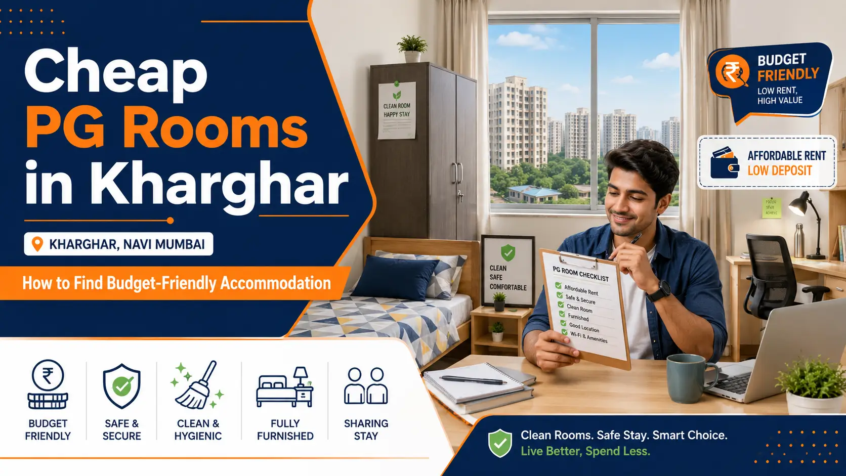 You are currently viewing Cheap PG Rooms in Kharghar: How to Find Budget-Friendly Accommodation