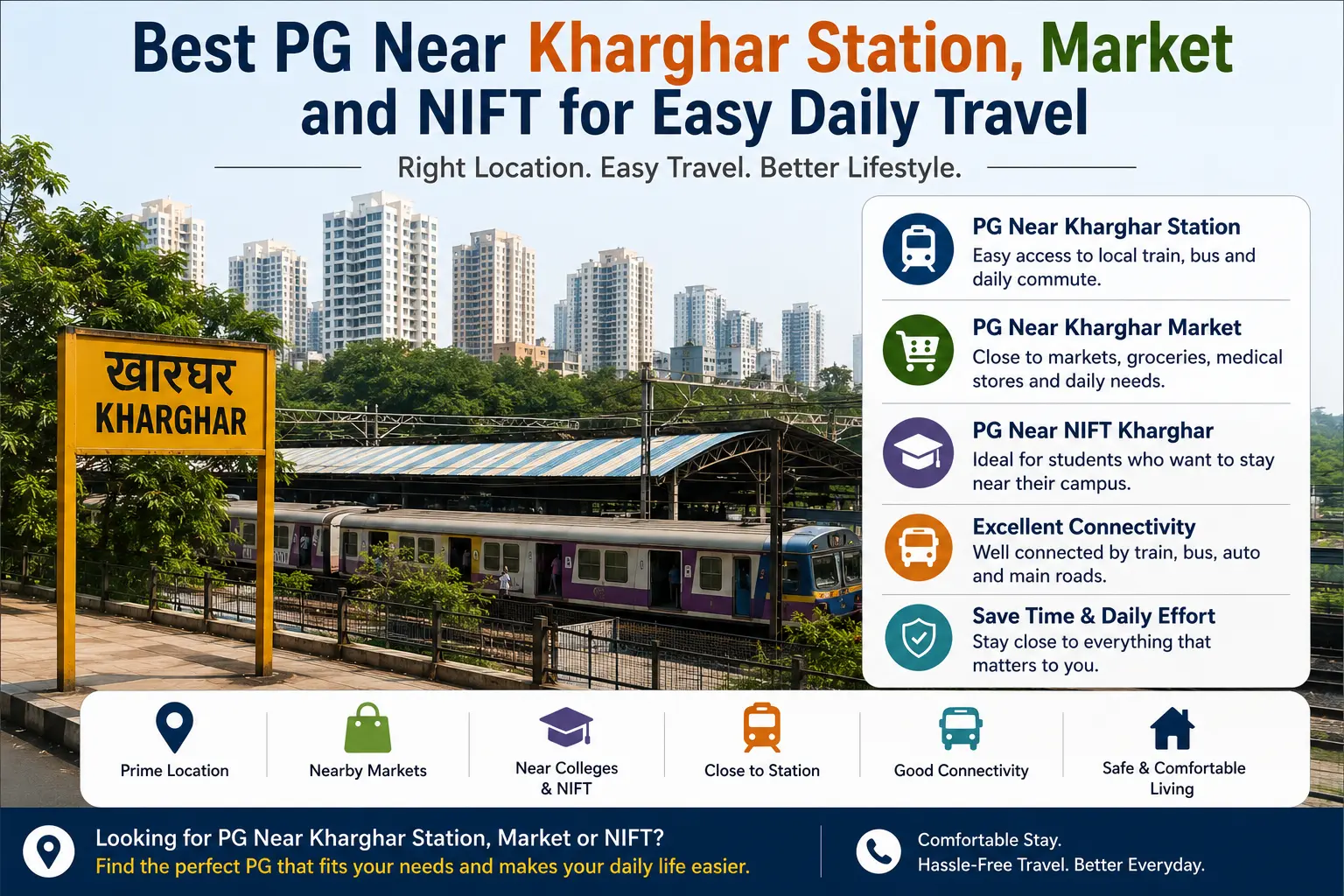 Read more about the article Best PG Near Kharghar Station, Market and NIFT for Easy Daily Travel